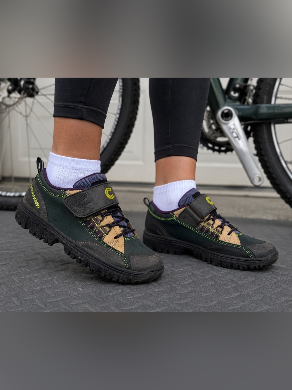 Vintage Cannondale FC600 MTB Cycling Shoes Women’s 9 Black Green Purple